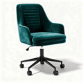 Velvet office chair with adjustable height and swivel base in green 60 x 60 x 90cm