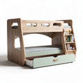 Wooden bunk bed with storage shelves and pull-out drawer 190 x 100 x 150cm