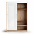 Wooden wardrobe with sliding door and adjustable shelves 80 x 45 x 180cm