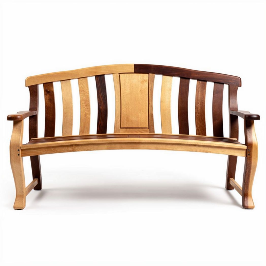 Wooden garden bench with lattice backrest 150 x 60 x 90cm natural finish