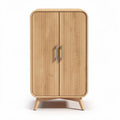 Bamboo storage cabinet with double doors and legs 80 x 40 x 120cm